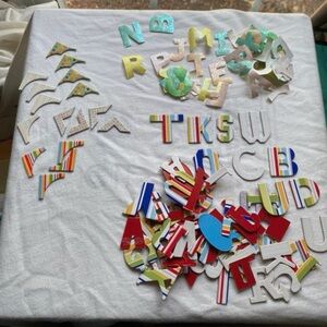 Colorful Alphabet letters and embellishments